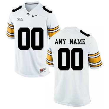 Men%27s Lowa Hawkeyes White Customized College Football Jersey
